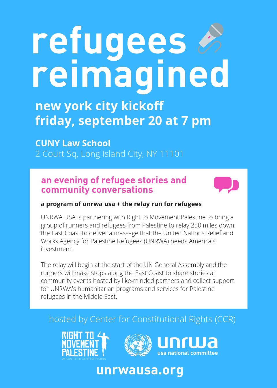 Refugees Reimagined NYC Kickoff! Center for Constitutional Rights